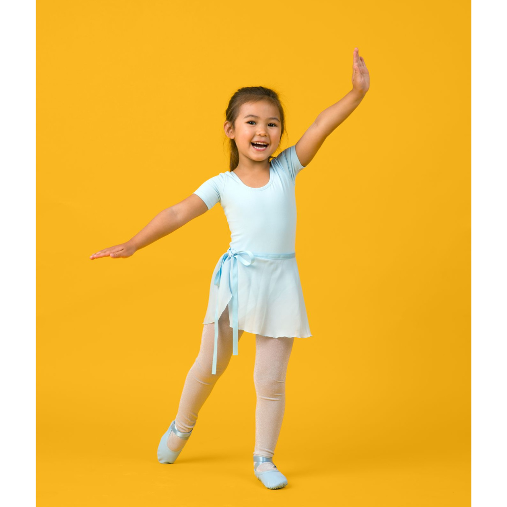 sky colored kids ballet shoes - Slipps