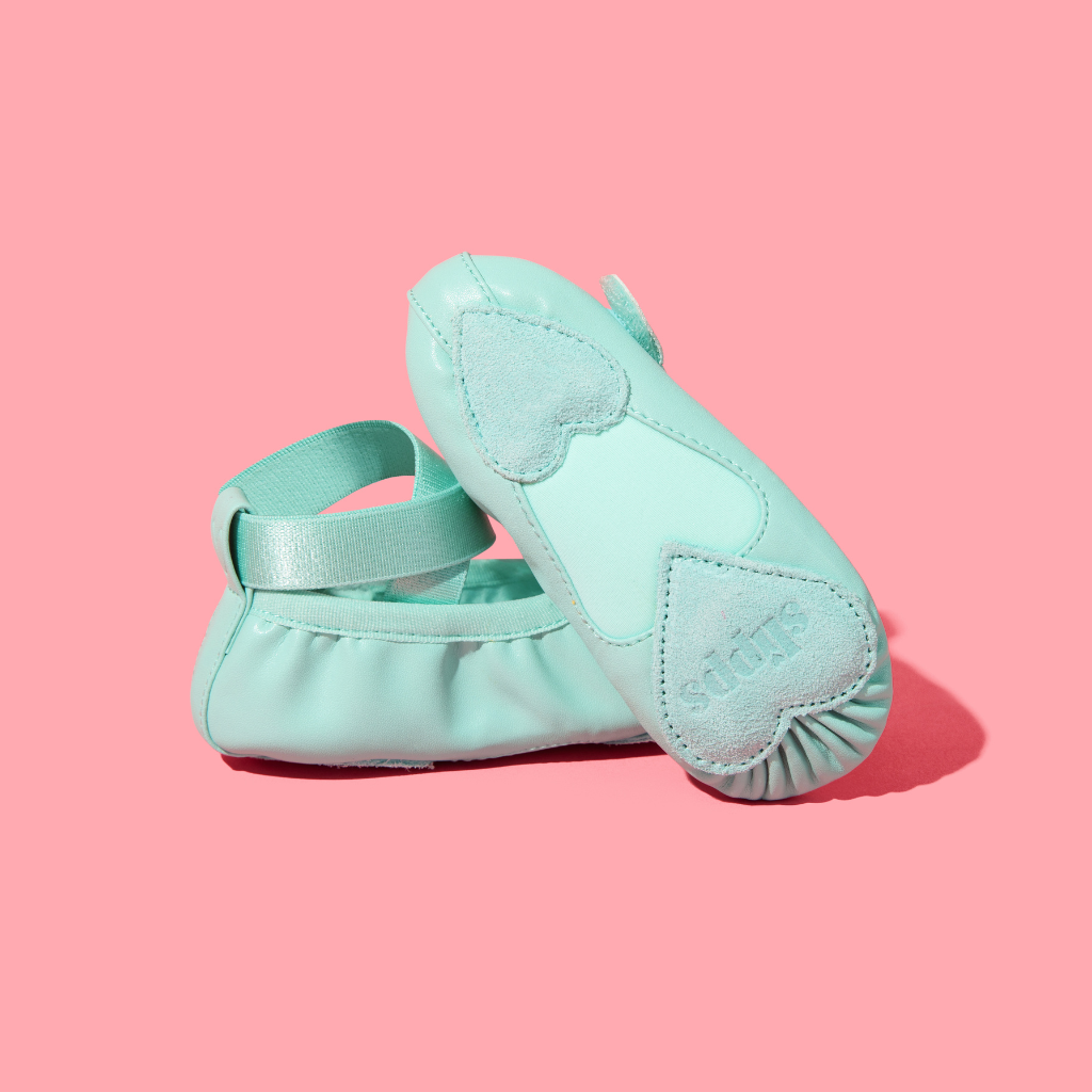 Mint colored kids ballet shoes - Slipps