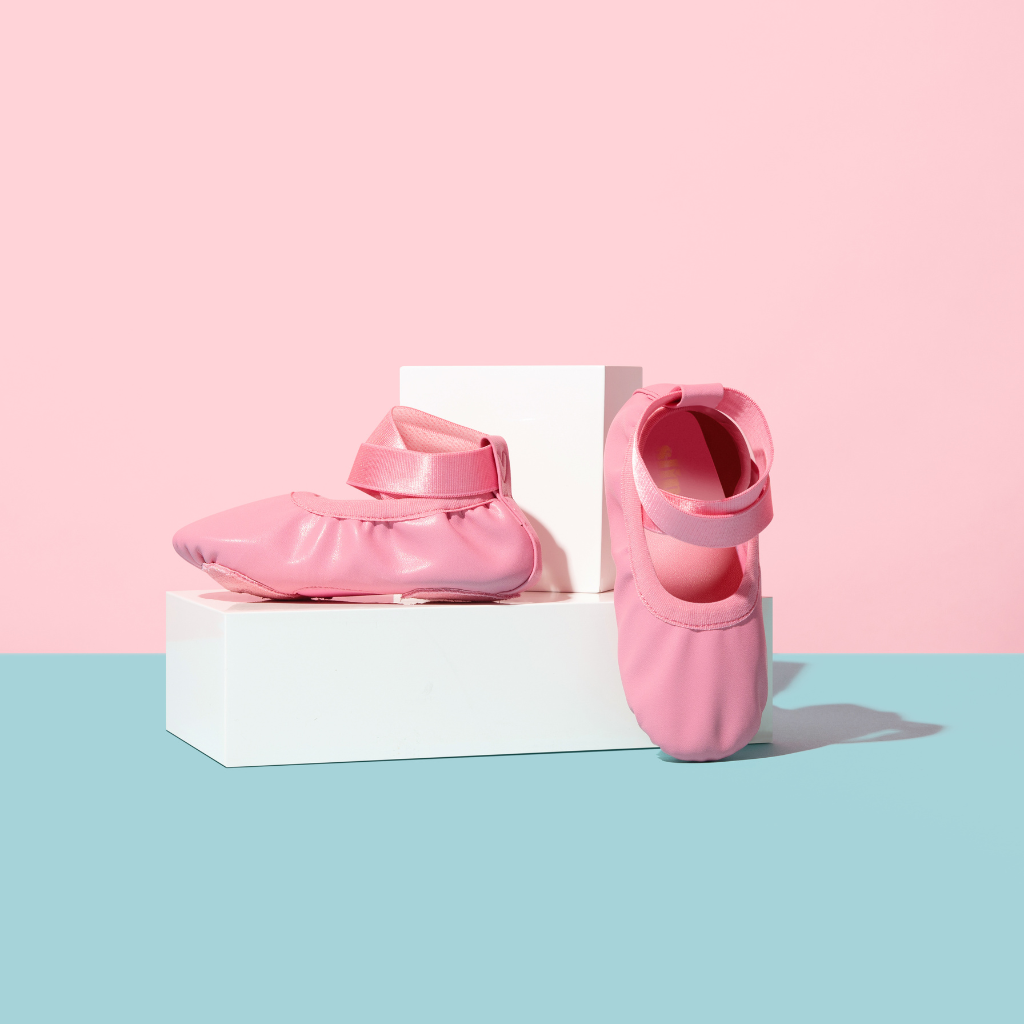 Rose colored kids ballet shoes - Slipps