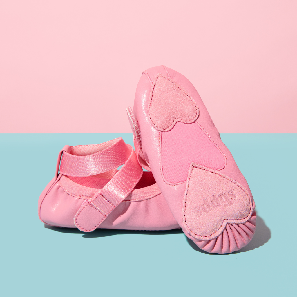 Rose colored kids ballet shoes - Slipps