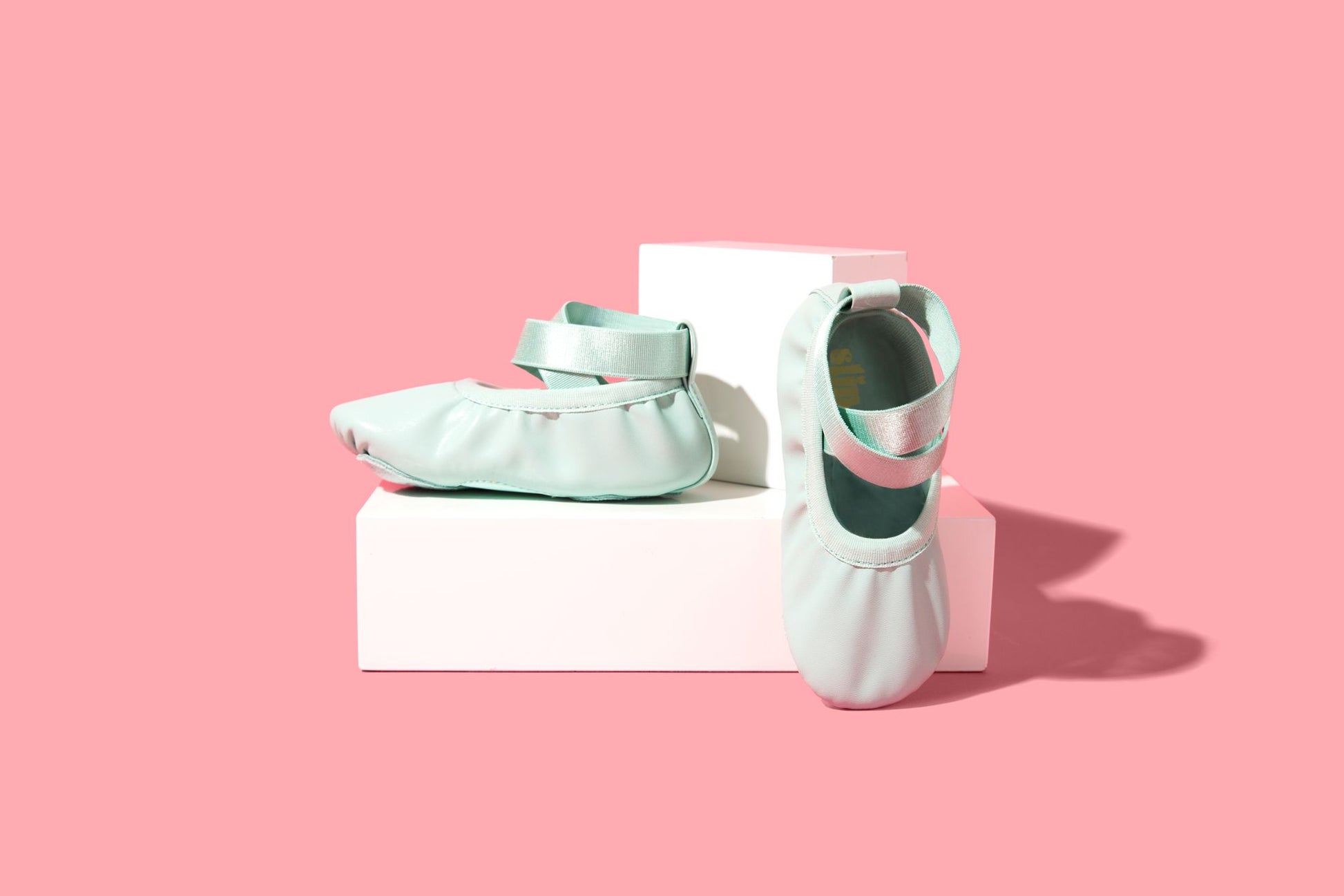 Mint colored kids ballet shoes - Slipps