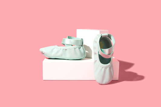 Mint colored kids ballet shoes - Slipps